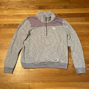 Pink Victoria’s Secret 1/4‎ zip Sweatshirt Womens size large Love Pink in purple